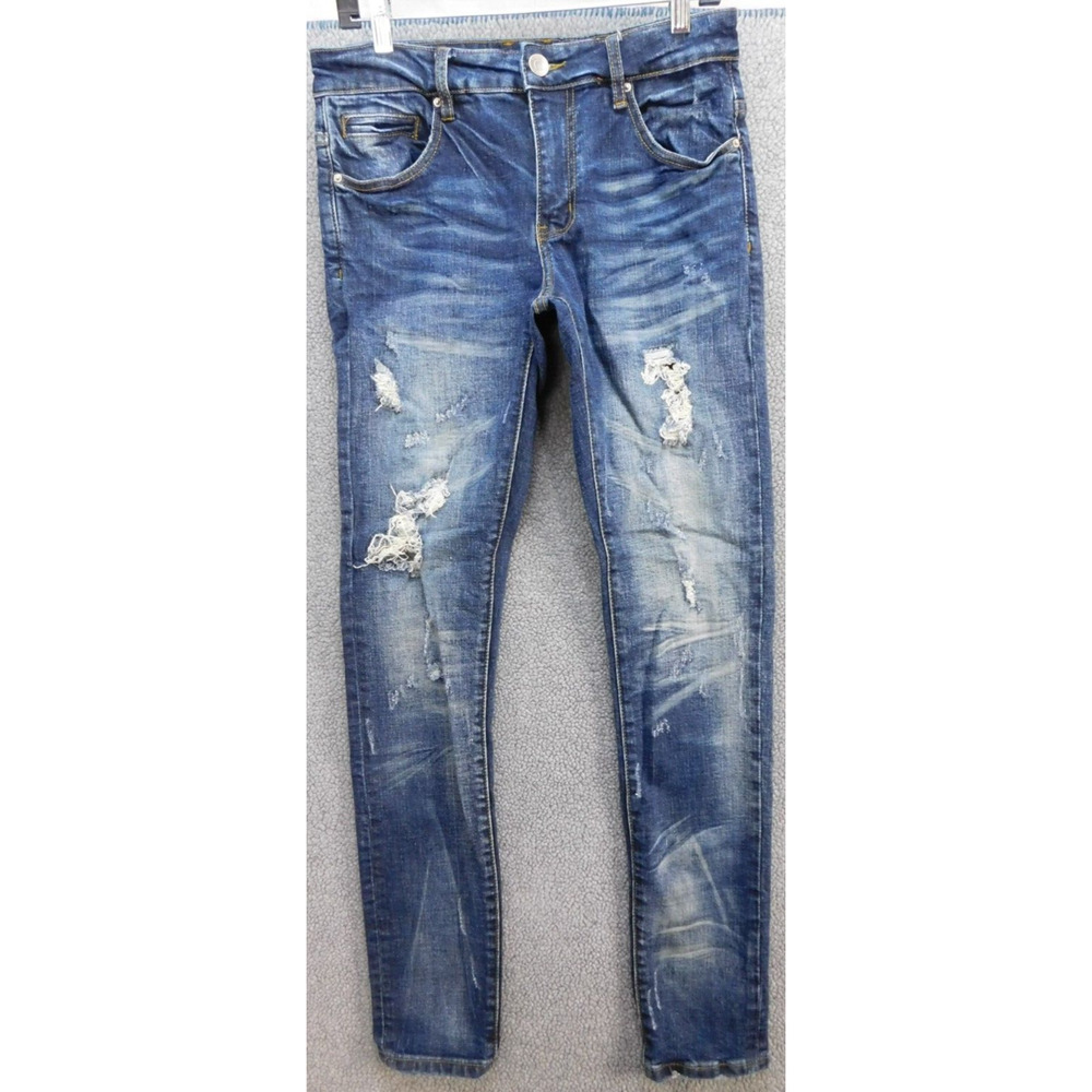 Embellish NYC Distressed Jeans Men's 30x33 Blue Tapered Stretch